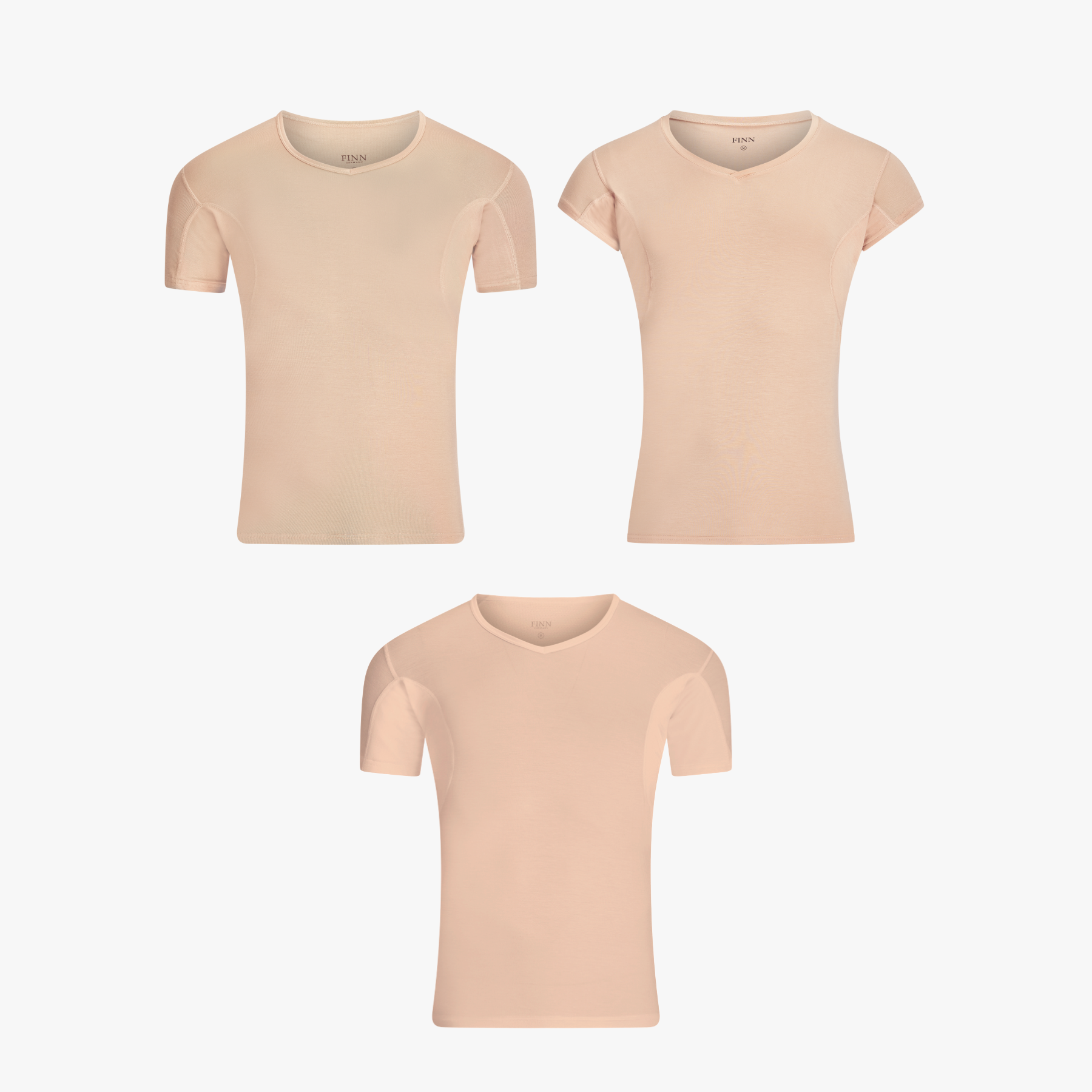 Anti-Schweiß Rundum-Set - V-Neck + Extra-Kurzarm + Extra Rückenschutz
