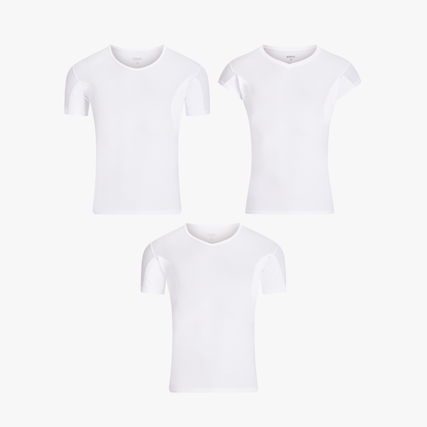 Anti-Schweiß Rundum-Set - V-Neck + Extra-Kurzarm + Extra Rückenschutz