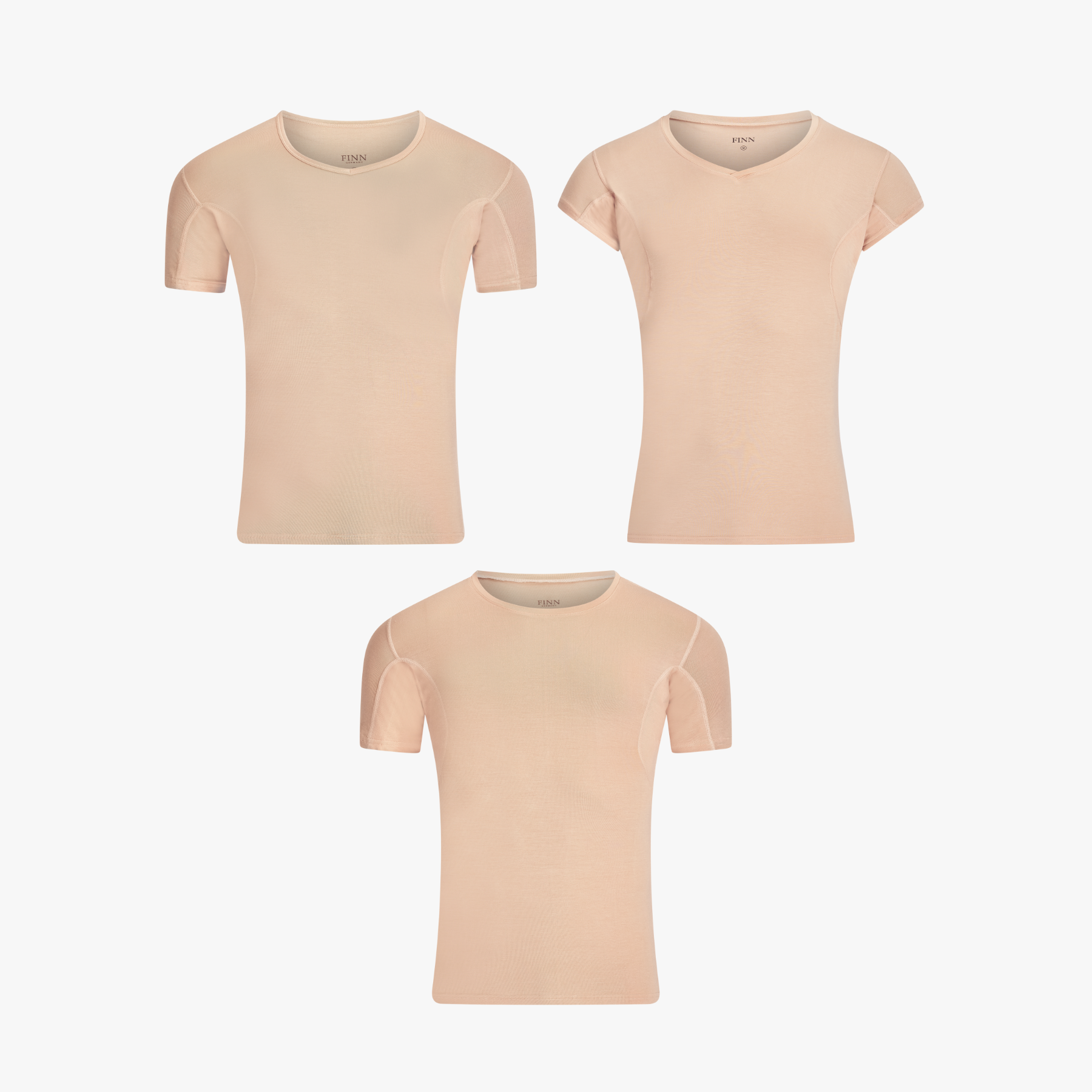 Anti-Schweiß Allround Set - V-Neck + Extra-Kurzarm + Rundhals