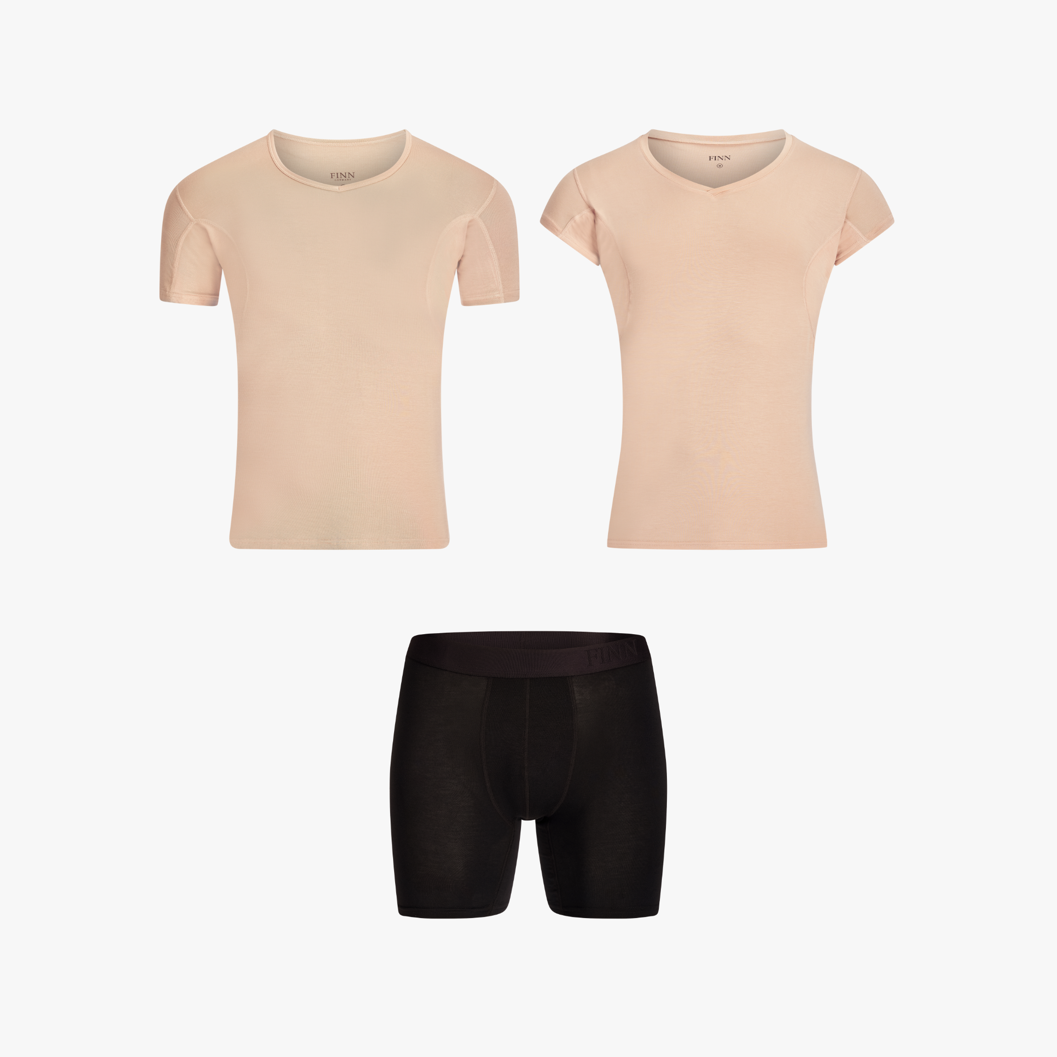 Anti-Schweiß Starter Set - V-Neck + Extra-Kurzarm + Anti-Schweiß Boxer