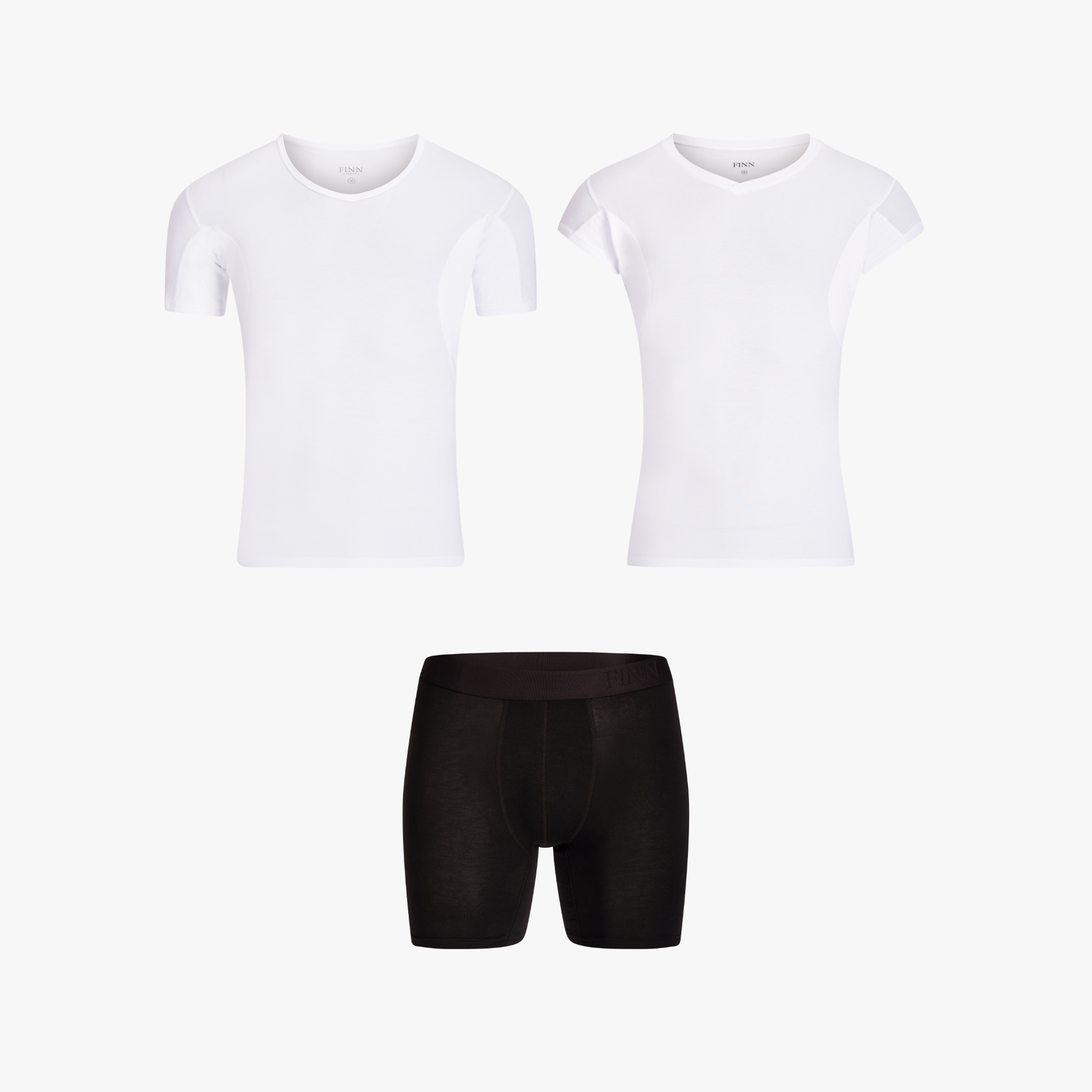 Anti-Schweiß Starter Set - V-Neck + Extra-Kurzarm + Anti-Schweiß Boxer