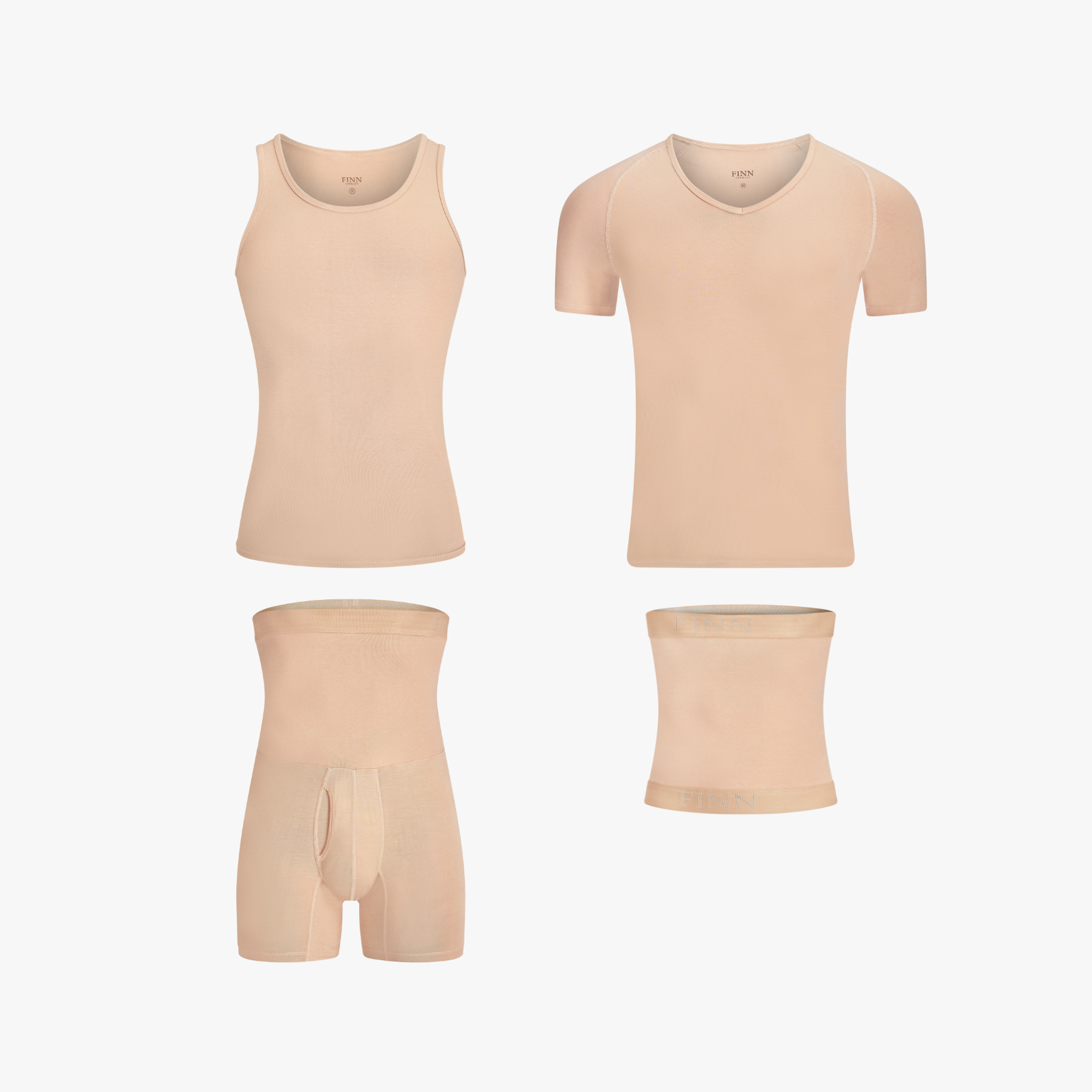 Shapewear Komplett-Set Baumwolle - Tank + Unterhemd + Shorts + Gürtel