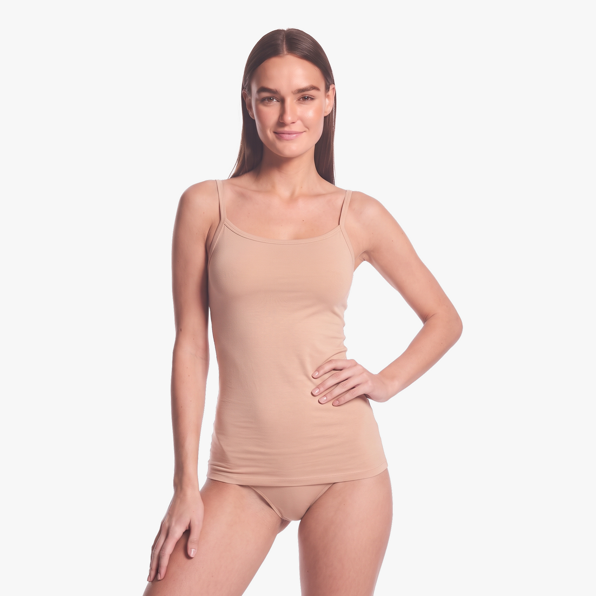 Unterhemd Spaghetti-Top nude aus seidig-weichem Lenzing® Modal, mit feinen Trägern und unsichtbar unter Kleidung
#farbe_nude