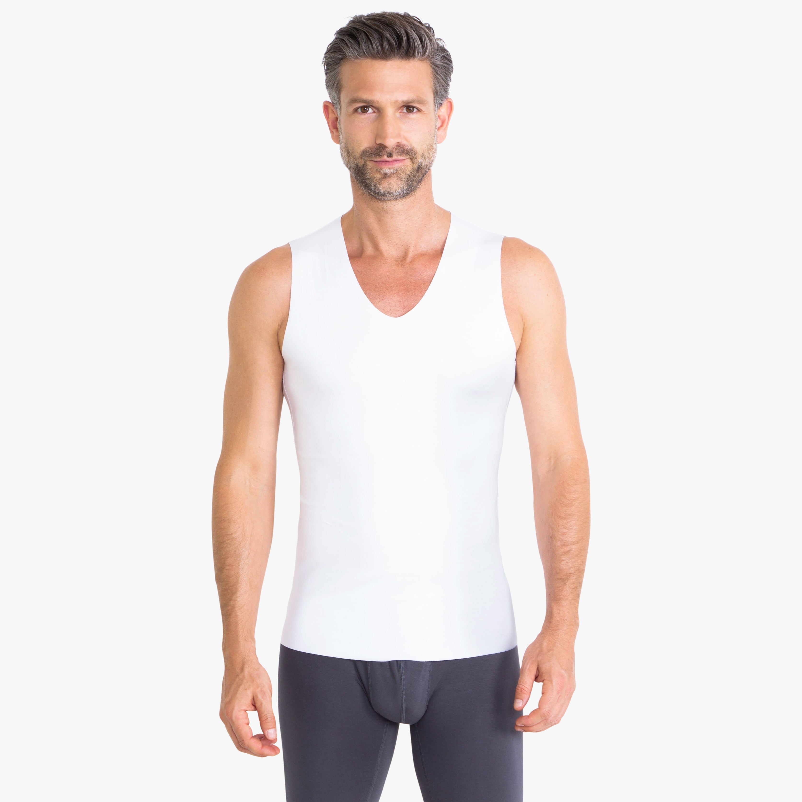 Ärmelloses Unterhemd weiß, nahtloses ultraleichtes Modal-Shirt, unsichtbar unter Hemden
#farbe_weiß