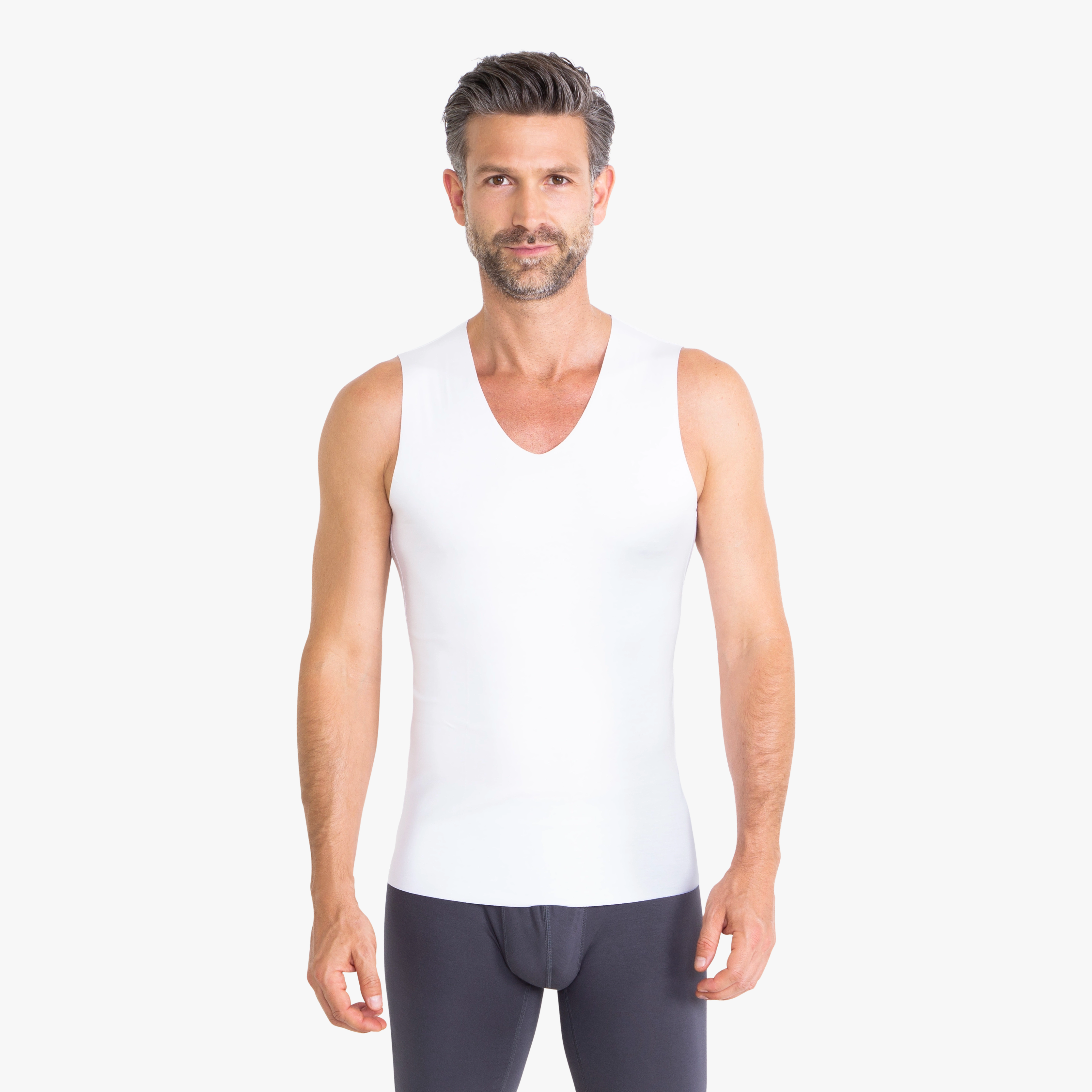 Ärmelloses Unterhemd weiß, nahtloses ultraleichtes Modal-Shirt, unsichtbar unter Hemden
#farbe_weiß