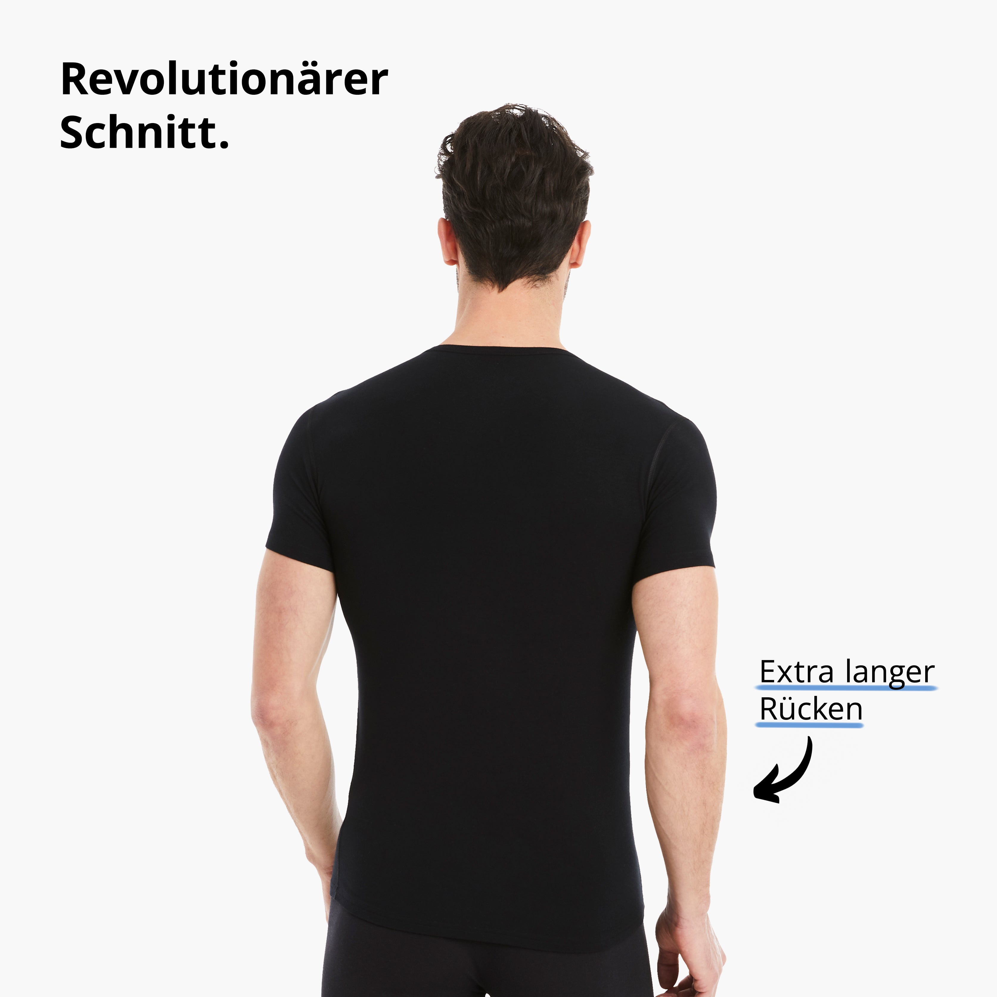 FINN Herren Unterhemd Kurzarm V-Ausschnitt Microfaser Design mit 6er | Pack Business- Unterhemd