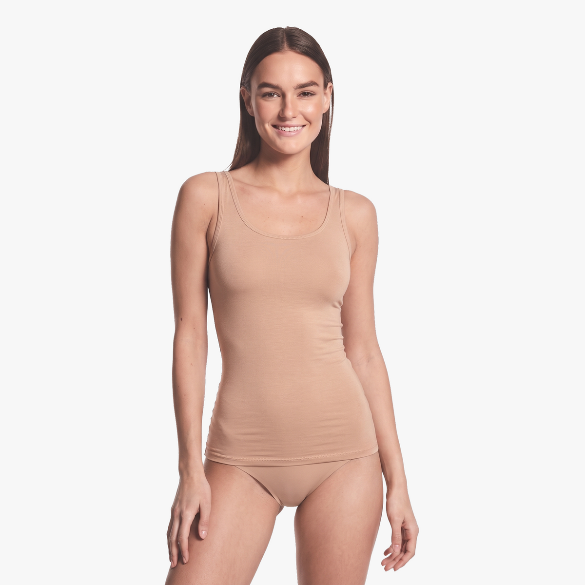 Unterhemd Tank-Top nude aus seidig-weichem Lenzing® Modal, körpernah und unsichtbar unter Kleidung
#farbe_nude