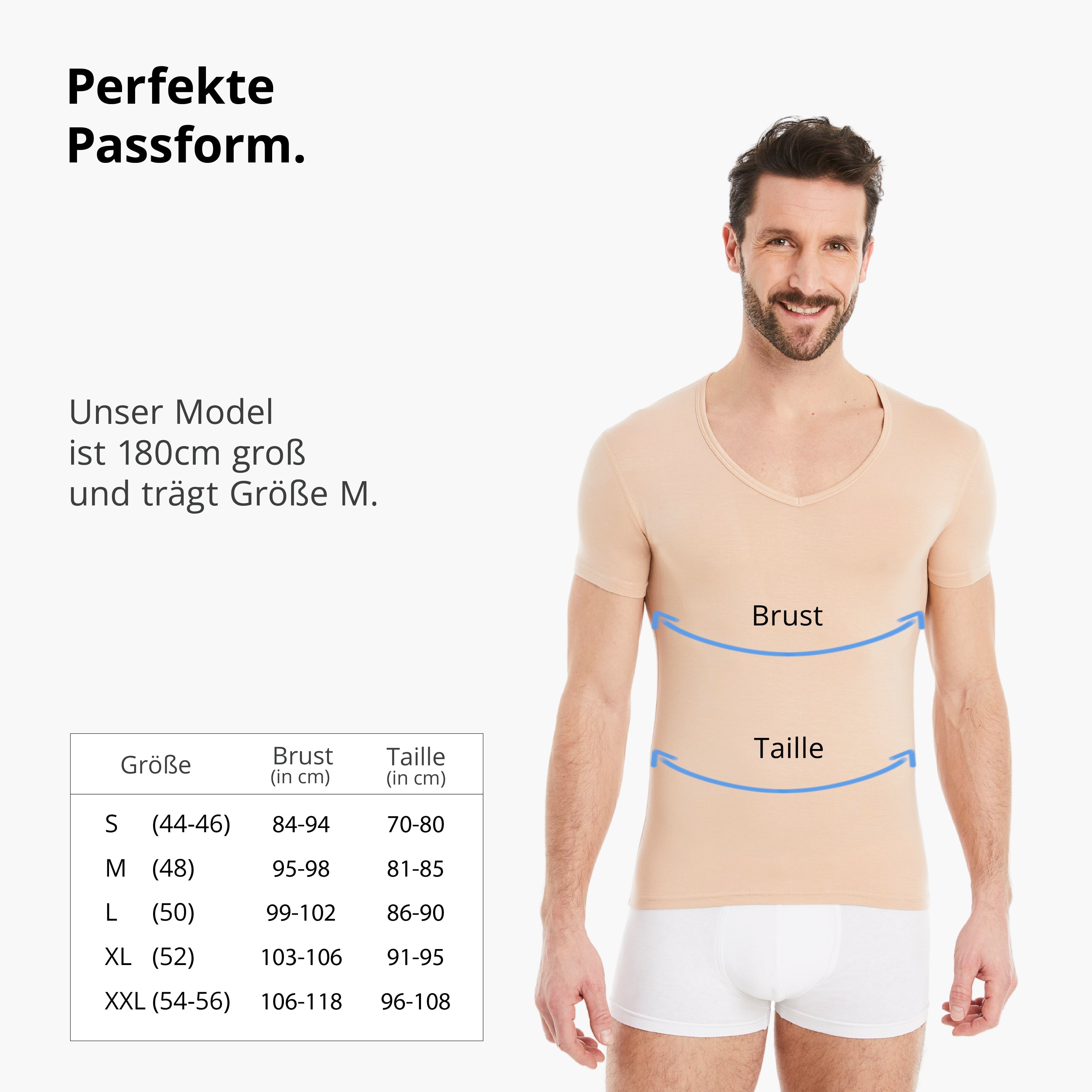 Unterhemd FINN V-Ausschnitt Pack Business- Design | Kurzarm Unterhemd 3er mit Microfaser Herren